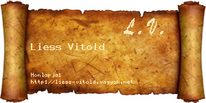 Liess Vitold névjegykártya